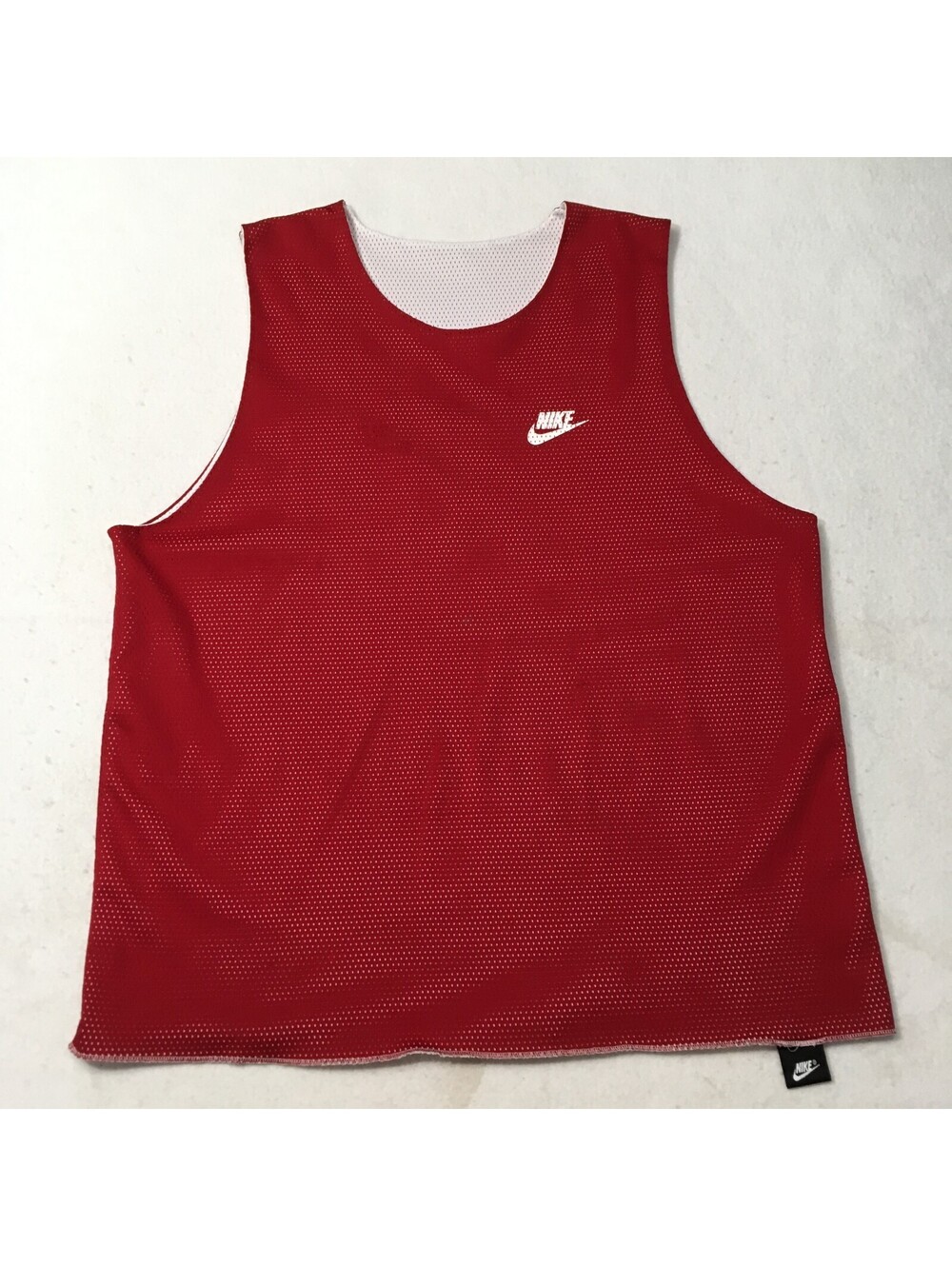 Nike Vintage 90s Reversible Swoosh Jersey Tank Top Men’s Large Red/White Mesh